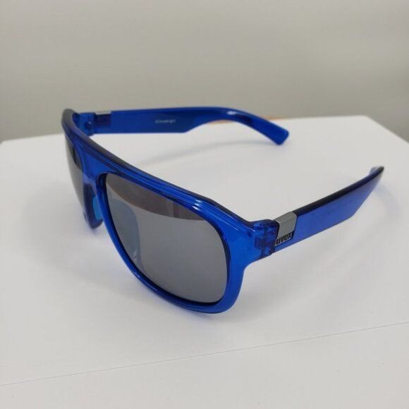 UVEX Sport Polarized Sunglasses LGL 2 Blue Transparent Frame Silver Lens NWT - Picture 2 of 11